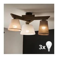 Brilagi - LED Plafonski luster ANTHONY 3xE14/40W/230V hrast/orah