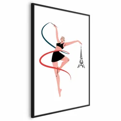 shumee Plakat - Ilustracija ženske s trakom - ritmična gimnastika