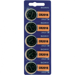 Sony Litijeva gumbna baterija Sony CR 2016, 90 mAh, 3 V, 5 kosov 111642