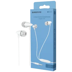 Borofone Slušalice sa mikrofonom, 3.5 mm,dužina kabela 1.2 met,bijela - BM25 Sound edge