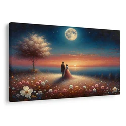 Slika par v žaru lune - 90x60