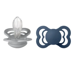 bibs ortodontska duda supreme silicone cloud & steel blue