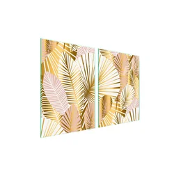 shumee Steklena zaščitna plošča za štedilnik 2x45x52 Leaf
