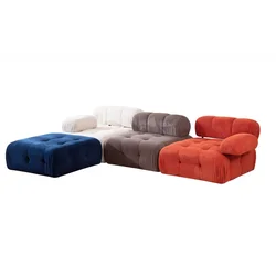 Atelier del Sofa L1 O1 1R Pouffe Doblo Ugaona garnitura, 3 Sedišta, Šarena
