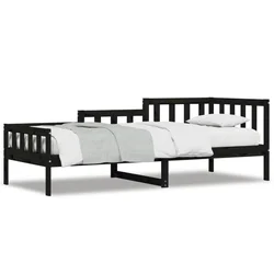 Vidaxl Dnevna postelja črna 80x200 cm trdna borovina