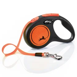 FLEXI Povodac za pse New Neon Tape S, 5m, Do 15 kg, Narandžasti