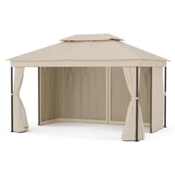Blumfeldt Gazebo Mondo Dual 3x4 z dvojno streho in mrežo proti žuželkam
