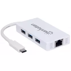 MH adapter USB Type-C Muški/3porta USB 3.0+Gigabit RJ45 port