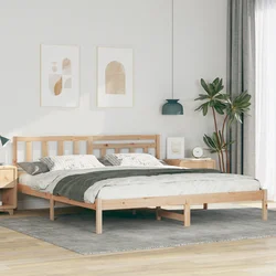 vidaXL Konstrukcija postelje Rjava 180 x 200 cm Masivno borovo les