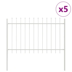 Vrtna Ograda 5 pcs Bijelo 8,5 x 0,8 m Čelik s prahom