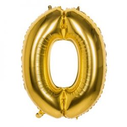 Baloni brojevi 1m folija - Zlatna, broj 0