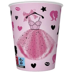 shumee Papirnati lončki Pink Dress 250ml 8 kosov