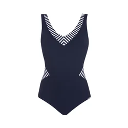 SUNFLAIR Enodelne kopalke temno modra/bela