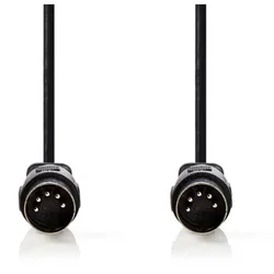 CAGL20000BK30 DIN Audio Kabl, DIN 5-Pin Muski, DIN 5-Pin Muski, Niklovan, 3.00 m, Okrugli, PVC, Crni