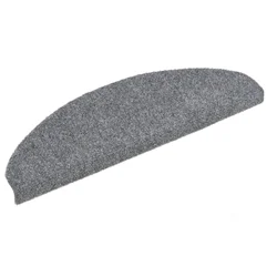 Prostirke za stepenice, samoljepljive, 15 kom, 65x21x4 cm, svijetlo sive, poluokrugle, velike