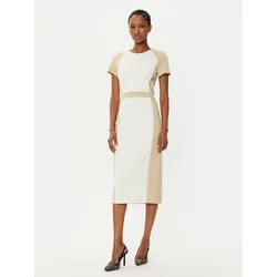 BOSS Cocktail obleka Darsa 50532526 Écru Regular Fit