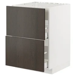 METOD/MAXIMERA Podstav omr za k pl/vgr napa+predal, bela/Sinarp rjava, 60x60 cm