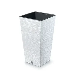 Prosperplast Saksija Furu square eco wood h265w, Bela