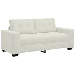 Vidaxl Dvosed kremne barve 180x77x82 cm žamet