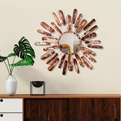 Wallity Ogledalo Mirror Sun 3, 75x75x4cm, Šareno
