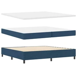 Vidaxl LED Box Spring Postelja z vzglavjem Modra 200 x 200 cm blago