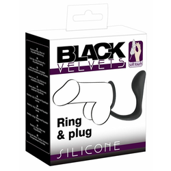 Black Velvets Prsten za penis sa anal plagom
