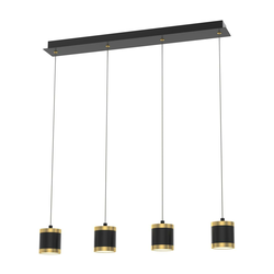 Wofi 7003-404 - LED prigušiva luster na sajli TOULOUSE 4xLED/8,5W/230V crna/zlatna
