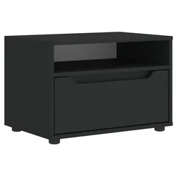 Vidaxl TV omarica VISNES Črna 60x40x38 cm Izoblikovan les