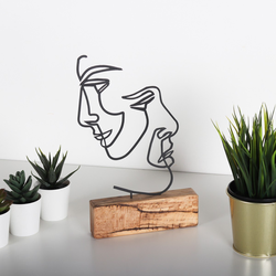 Aberto Design Dekorativna figura M-035, 17x38x3.5 cm, Crna