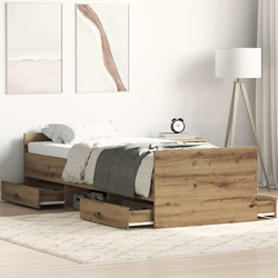 vidaXL Posteljni okvir brez vzmetnice artisian hrast 90x190 cm