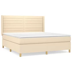 vidaXL vidaXL Box spring postelja z vzmetnico krem 160x200 cm blago, (20893789)