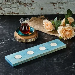 Hanah home Svećnjak Tealight Ma, 35 x 9 cm, Plavi