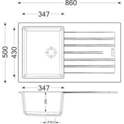 APELL Kuhinjsko korito PTPL861GW