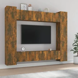 8-dijelni set TV ormarića boja dimljenog hrasta drveni