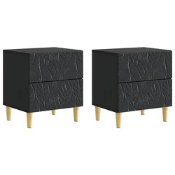Noćni ormarić 2 pcs Crna 43 x 34,5 x 48 cm Konstruirano drvo