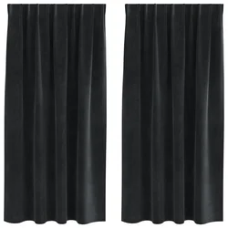 Zavjese za zamračivanje 2 pcs Crna 140 x 175 cm Baršun