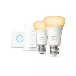 PHILIPS Set 2 pametne sijalice + Hue bridge + prekidač HueWA 2x8W A60 E27 bele