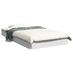 Vidaxl Posteljni okvir bel 90x190 cm inženirski les