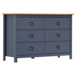 Komoda Hill siva 125 x 40 x 80 cm od masivne borovine