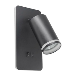 LED zidno spot svetlo PARIS 1xGU10/10W/230V + LED/6W/230V crna
