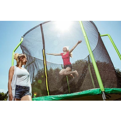 trampolin z zaščitno mrežo Hudora 300 cm, zelen