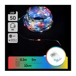 Aigostar - LED lanac 50xLED/3xAA 5,3m višebojan