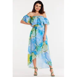 Awama Womans Skirt A512 Blue/Pattern