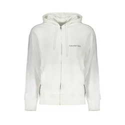 CALVIN KLEIN MEN'S WHITE ZIP SWEATSHIRT