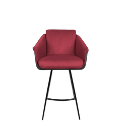 VISOKA STOLICA siva, crna, bordo drvo, metal, tekstil
