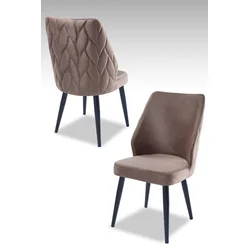Hanah Home Set stolica Pufi, 48x90x43 cm, 2 komada, Crno-smeđe