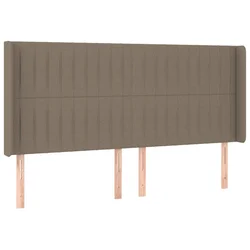 Vidaxl Vzglavje z ušesi taupe 183x16x118/128 cm blago
