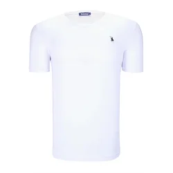 T8568 DEWBERRY V-NECK MENS T-SHIRT-PLAIN WHITE