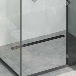 Tuš kanal 2-u-1 sa 360° sifonom Crna 90 cm Nehrđajući čelik 304