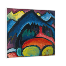 Canvas Slika na platnu Lithograph Blue, The Boat, Wassily Kandinsky, Sa ramom, 50 x 50 cm, Beli